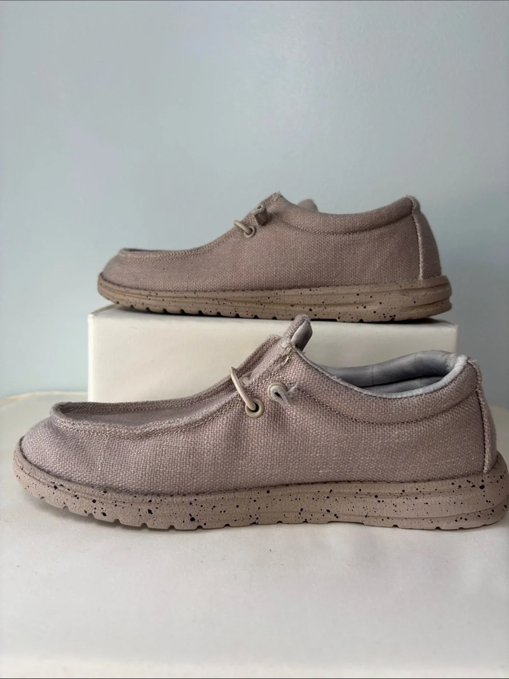 Natural Reflections Women's Beige Canvas Loafers